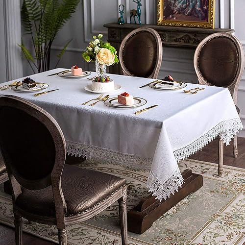 Miniatura 2 de Artable Mantel rectangular otoñal de flores antiguas con encaje de macramé para casa de campo al aire libre, cocina rústica, fiesta de cumpleaños o