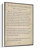MUSAPILUX F Scott Fitzgerald Quote,The Great Gatsby,So We Beat On, Boats Against The Current Print Canvas wall art For living room bedroom office home decoration artwork 12