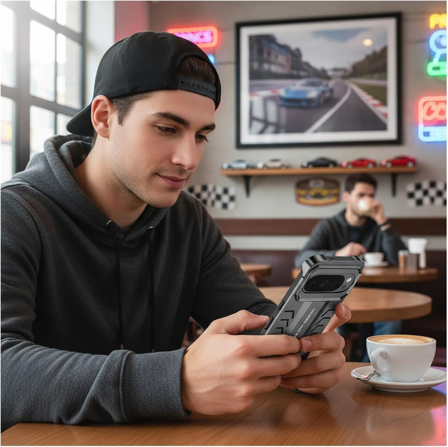 Frameless Metal Case for Google Pixel 9 Pro/9 Pro XL, Aluminum Alloy Shockproof Bumper, Heat Dissipation Slim Cover, Sports Car-Inspired Minimalist Style(Gray,Pixel 9 Pro XL)