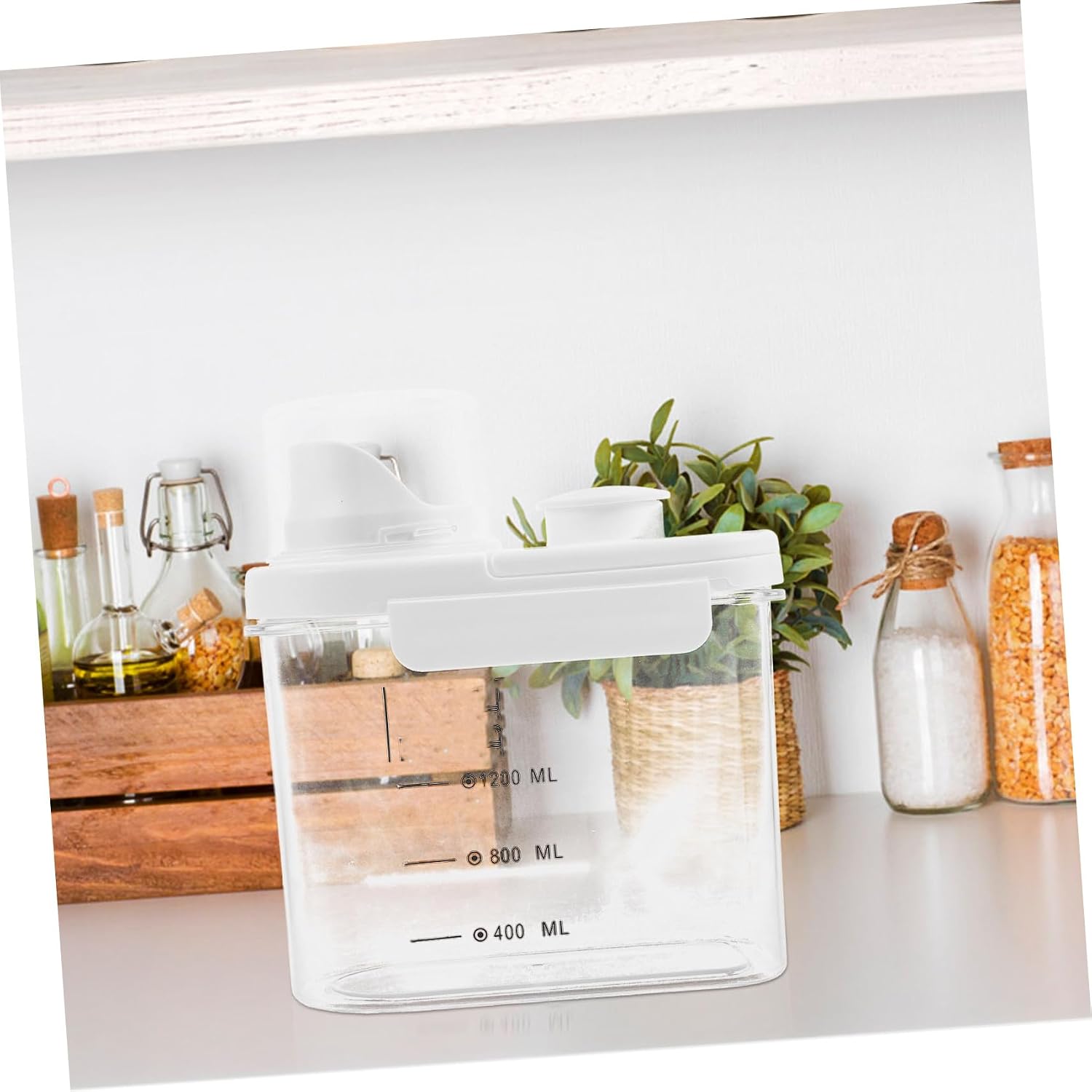 Airtight Rice Storage Container with Lid, 2.8l Food Storage Bin for Kitchen Pantry, Sealed Grain Dispenser Bucket for Pest and Dust Protection