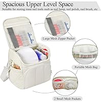 Vista 2 de Organizador de esmalte de uñas con 2 fundas desmontables con capacidad para 60 botellas y lámpara de uñas, organizadores de uñas portátiles