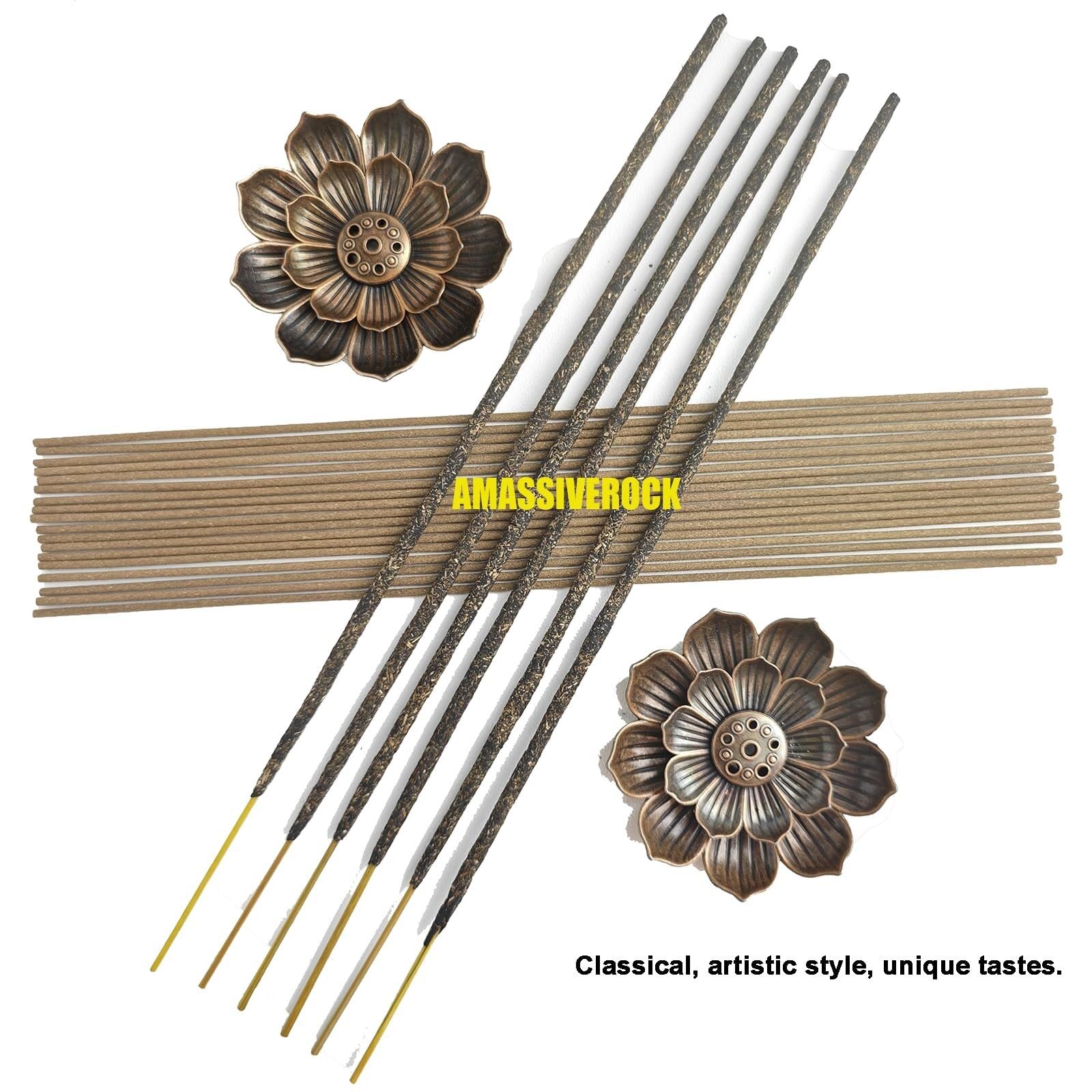 Räucherstäbchen Räuchergefäß Halter Poröser Lotus-Räucherstäbchenhalter, Haushalt, Sandelholzbrenner, Räuchertablett Zuhause Büro Yoga(Gold)