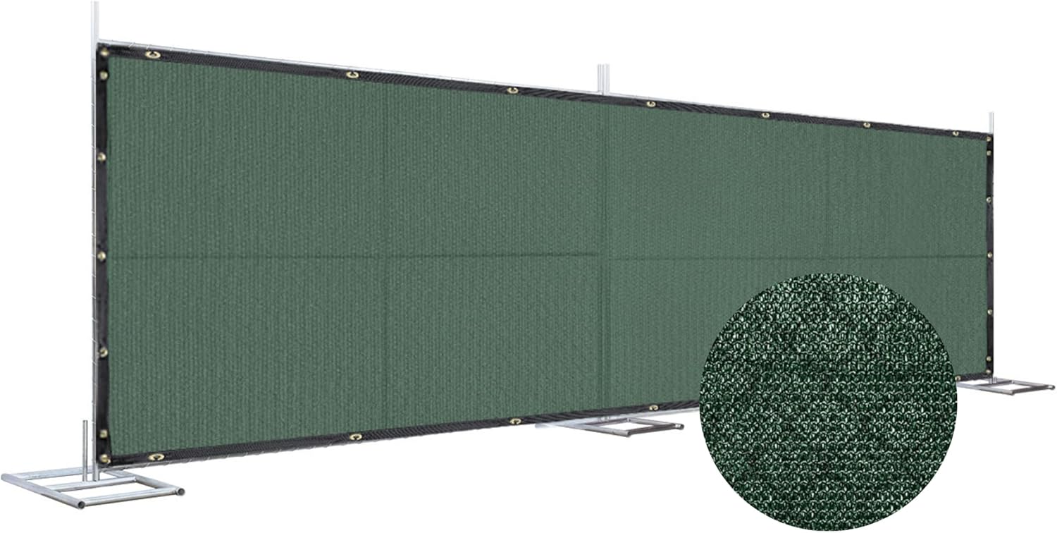 Privacy Fence Screen - 6ft x 25ft - 85% Blockage - Premium Weather Resistant Privacy Screen with Reinforced Hems and Grommets for Commercial and Residential Outdoor Spaces - Black