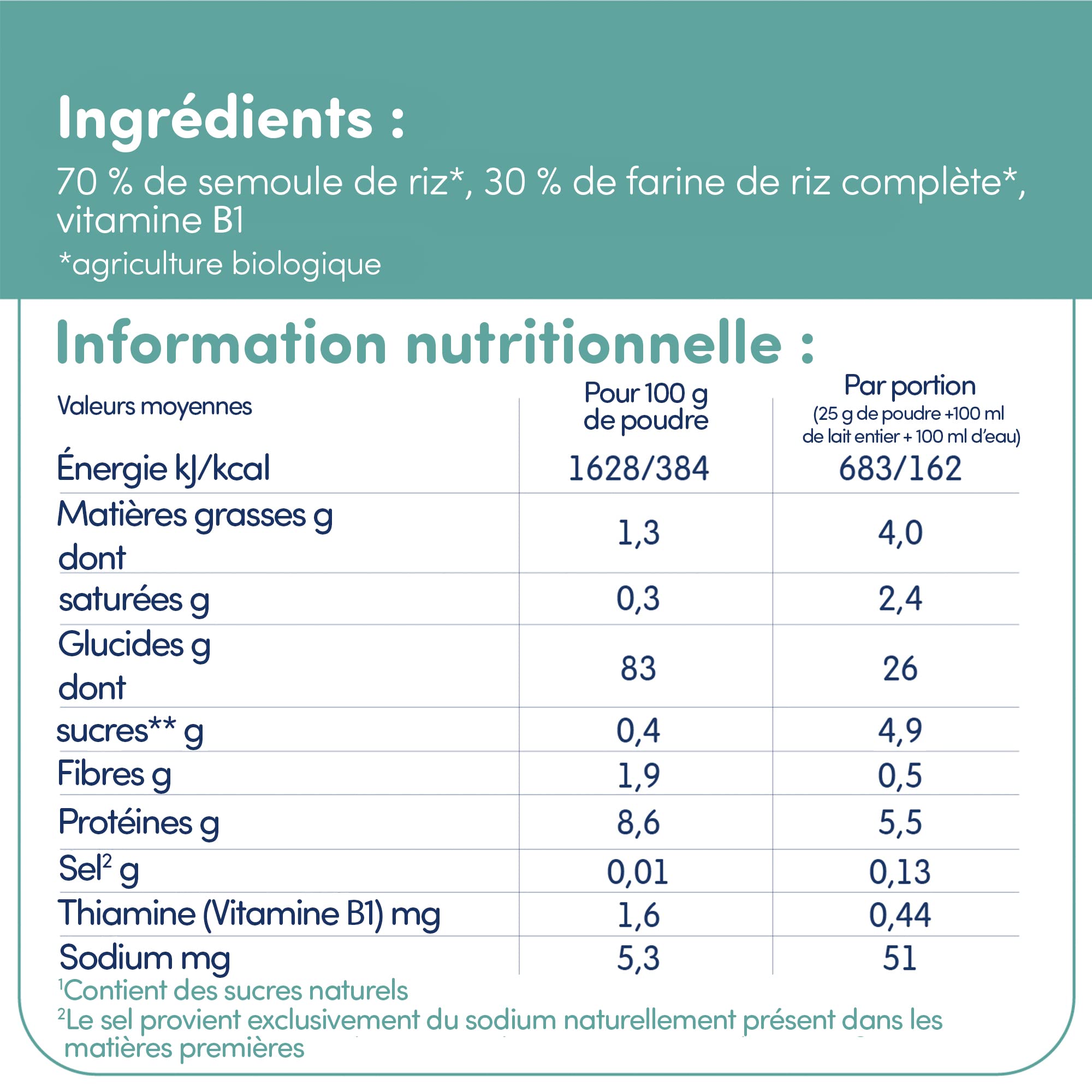 FLEUR ALPINE Bouillie Bébé | Lot de 2 Céréales pour Bébés au Riz Biologique - Bouillie de Délicieux Petits Déjeuners | Porridge Nutritif sans Gluten 4+ Mois sans Sucres Ajoutés | 2x7 Portions