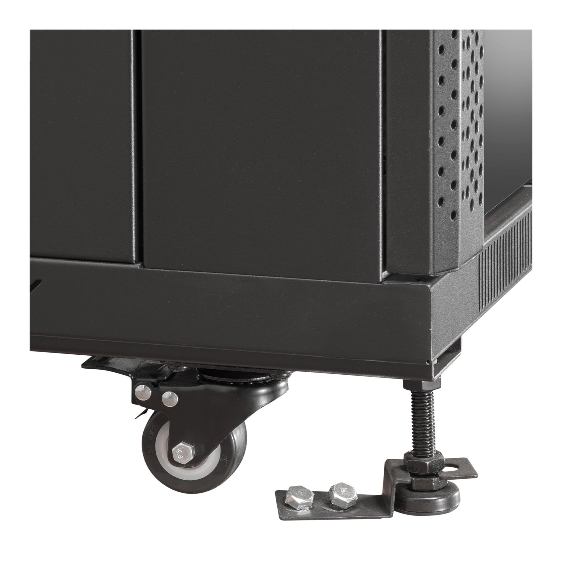 Aiten Data Armario Rack Suelo 19" 22U 600 x 600 x 1175 mm Montado con Accesorios: 2 Bandejas Fijas, 4 Ventiladores 120 mm, 1 PDU con 8 Puertos de 1U, Patas, Ruedas y Llaves