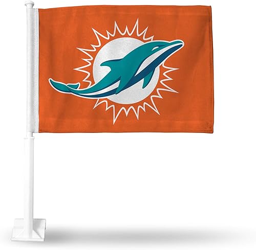 Vista 97 de Rico Industries NFL Double Sided Car Flag - 16" x 19" - Strong Pole That Hooks onto Car/Truck/Automobile