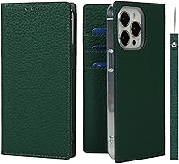 Vista 40 de iCoverCase Funda tipo cartera compatible con iPhone 13 Pro Max con ranuras para tarjetas, funda magnética de piel auténtica con bloqueo RFID, Naranja