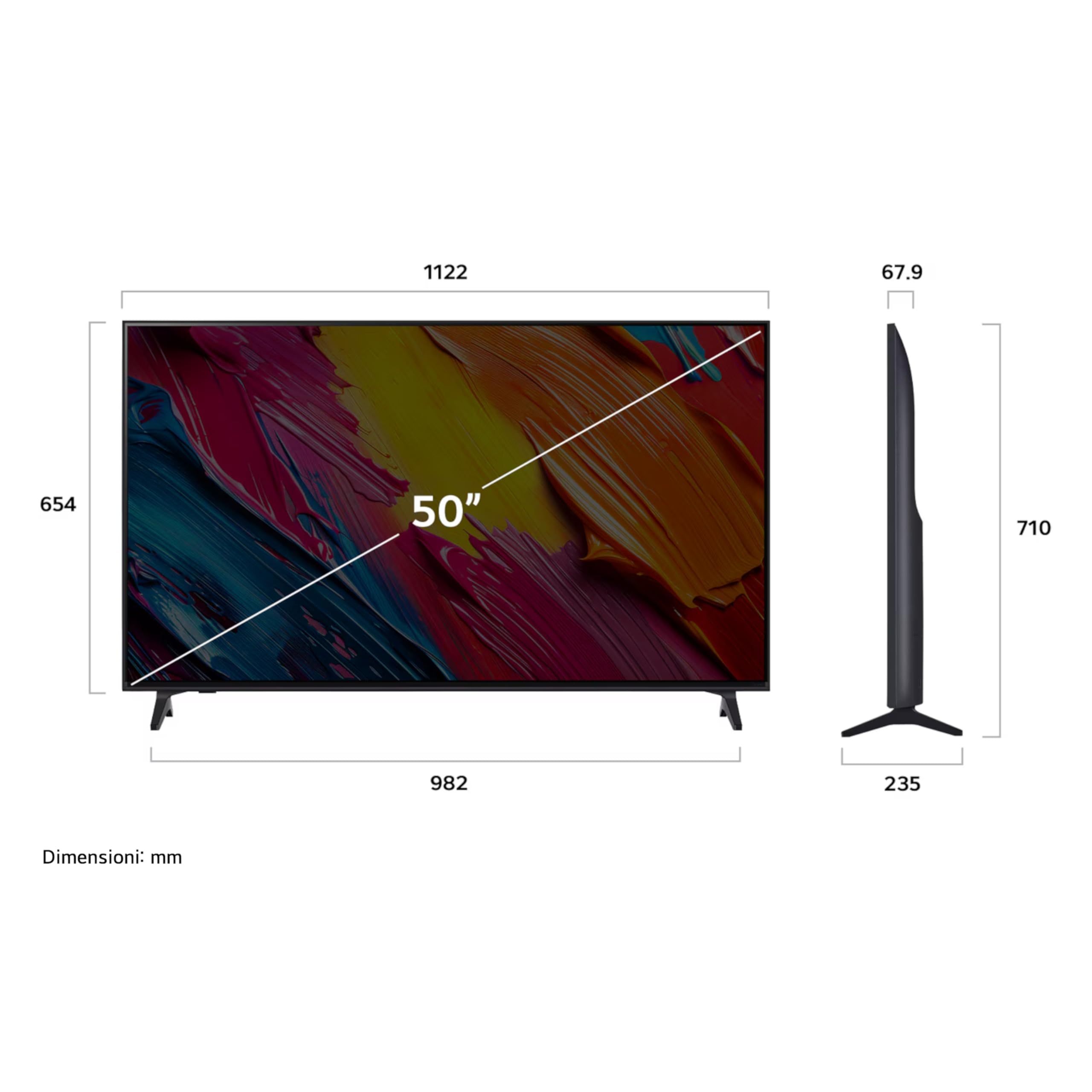 LG QNED70 Smart TV 50 pollici 4K, Processore α7 Gen8, Dynamic QNED Color, webOS AI, Gaming VRR 4K@60Hz