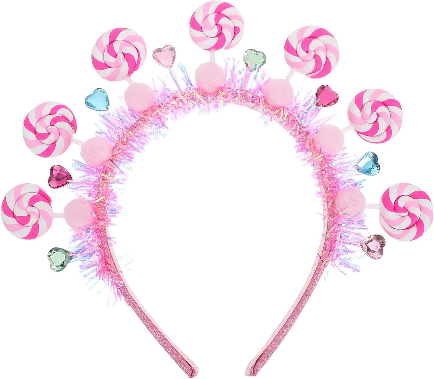 Candy Lollipop Tinsel Headband - Cute Candy Hair Accessories, Lollipop Costume, Girls' Costume Accessory for Birthday Parties