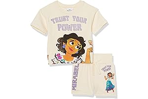 Ecanto Clothes: Girls Encanto Mirabel French Terry Tee & Short Set