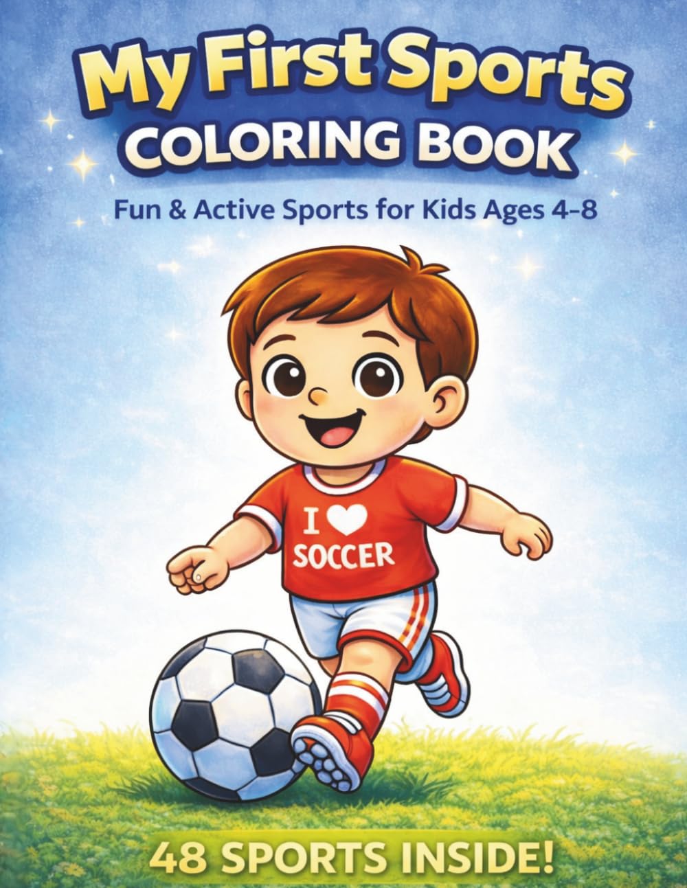 My First Sports Coloring Book for Boys Ages 4–8: Fun, Easy & Educational Coloring Pages with 48 Sports – Learn Names, Gear & Actions While Coloring