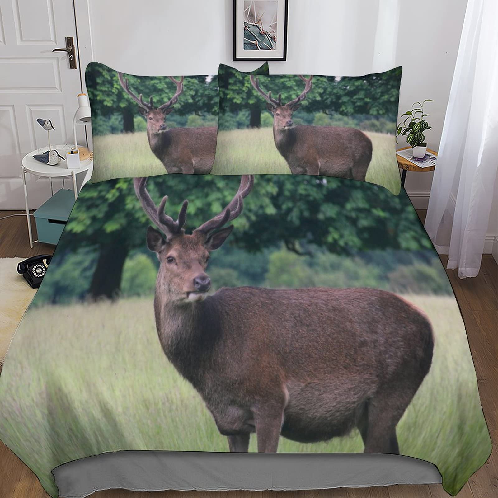 Parure de couette chevreuil 3D pour une chambre d'enfant style nature