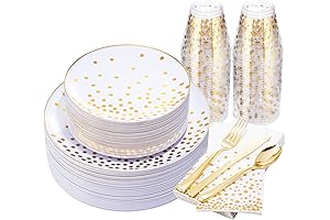 U-QE 350 PCS: Plastic Plates for Party 50 Guest