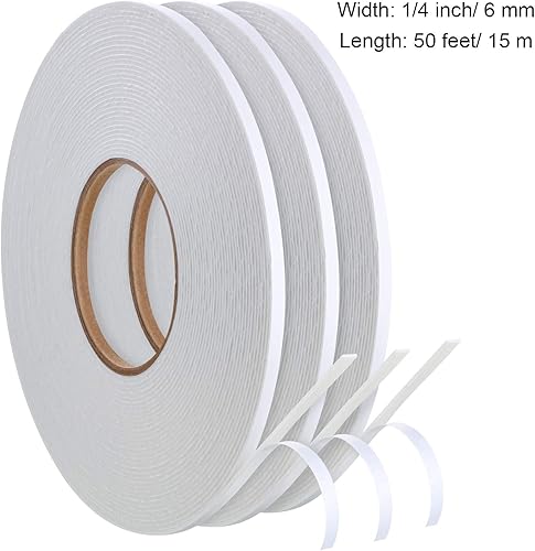 Miniatura 3 de Zonon 3 rollos de cinta adhesiva de espuma de doble cara de polietileno, cinta adhesiva de montaje de esponja de doble cara (14 pulgadas por 50