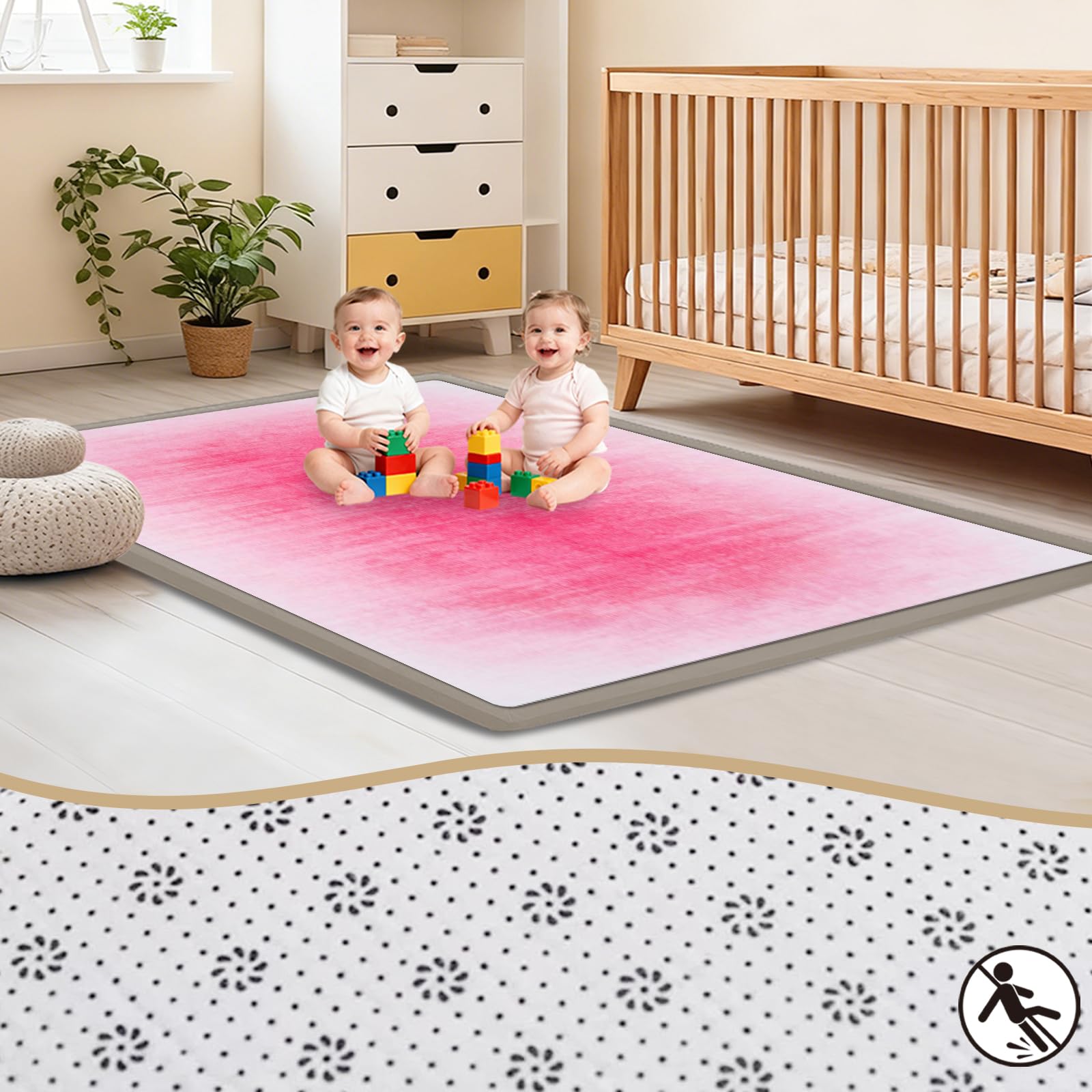Alfombra Infantil Suelo para Bebes Suave Esterilla Bebe Gateo para Habitación del Niño o la Niña 2 CM Grosor Alfombra de Terciopelo Coral para Niños 200 x 290cm