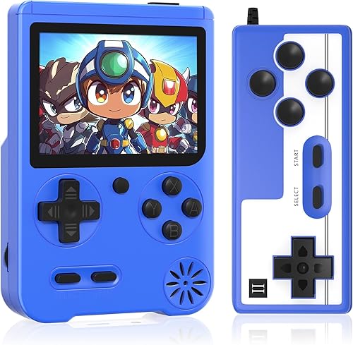 T-C Charger Prot - Mini juego retro con 500 juegos clásicos de FC, buen regalo para niños y niños, regalo de Navidad (azul)