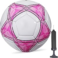 AYANICA Soccer Ball Size 3/4/5 Soft PU Practice Training Ball for Kids Boys Girls - Includes Pump & Needle, Durable Gift