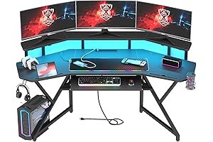 72" Premium Wing-Shaped Gaming Desk