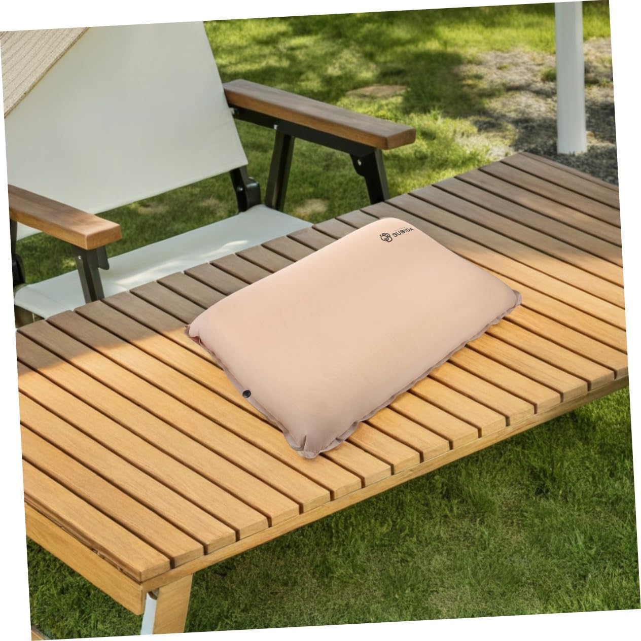 Hemobllo Almohada Inflable de Viaje para Exteriores, Tejido Elástico, Compacta, Alivia la Presión Cervical, Adecuado para Camping y Senderismo