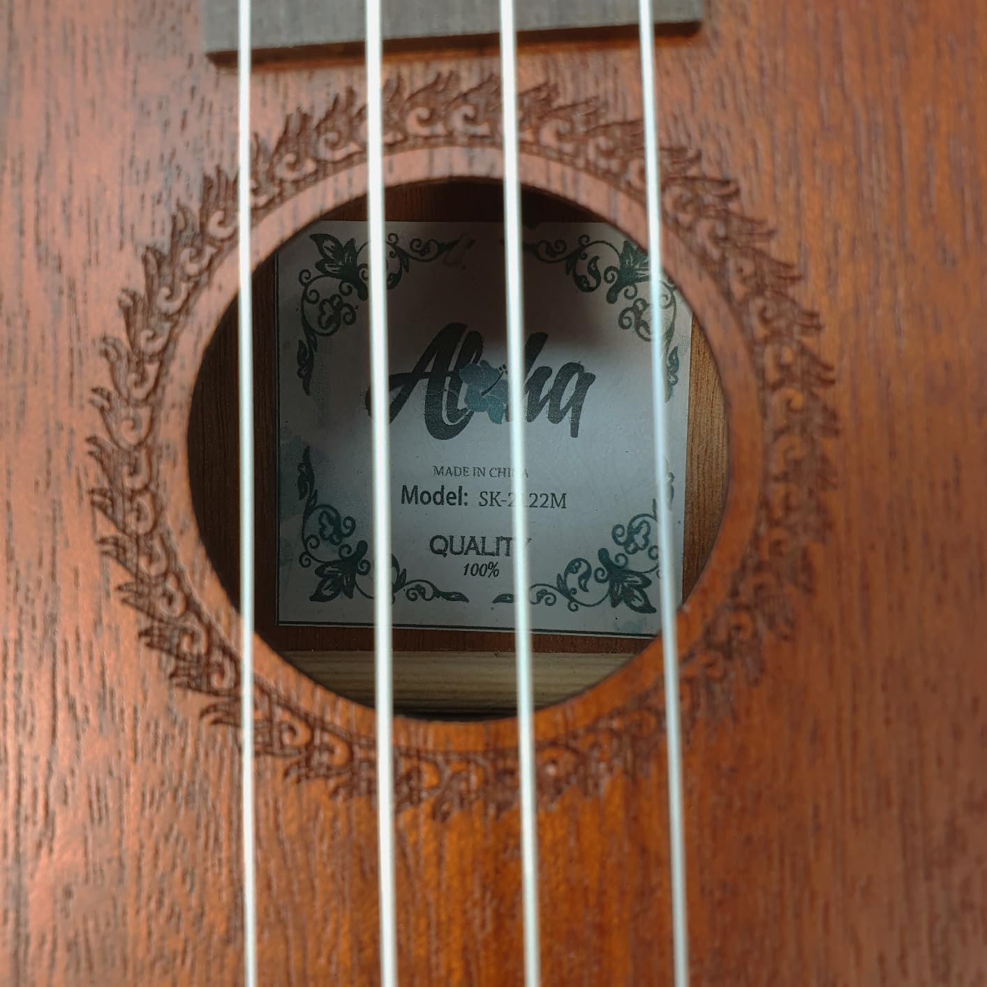 ROCKSTAR - Ukelele Soprano con Funda para Principiantes y Estudiantes Aloha SK2122-M Cuerpo de Caoba, Puente y Diapason de palisandro - Rockmusic