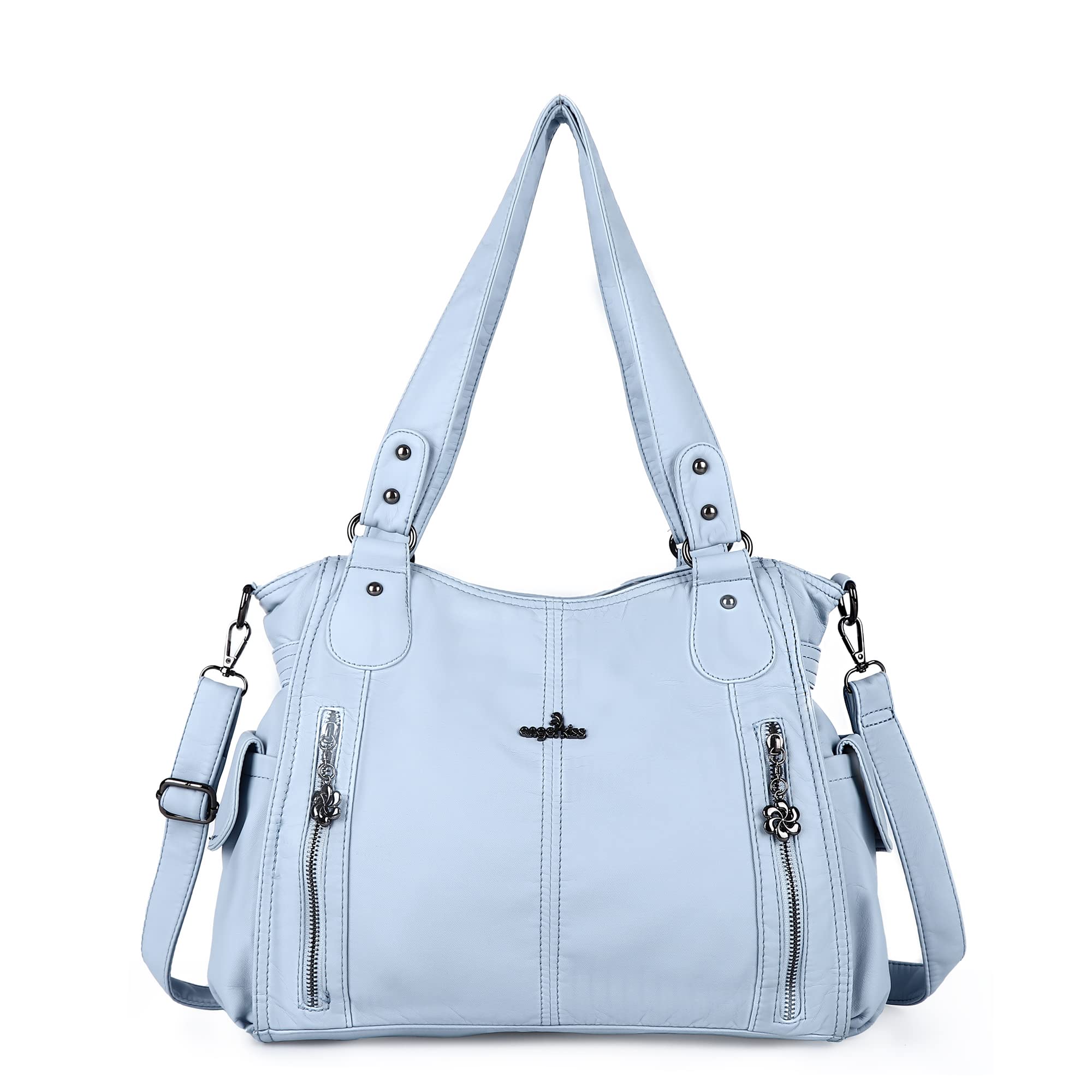 Angel Kiss Handbags for Womens Top-Handle Hobo Purse Roomy Casual Shoulder Bags PU Tote Satchel Purse for Women