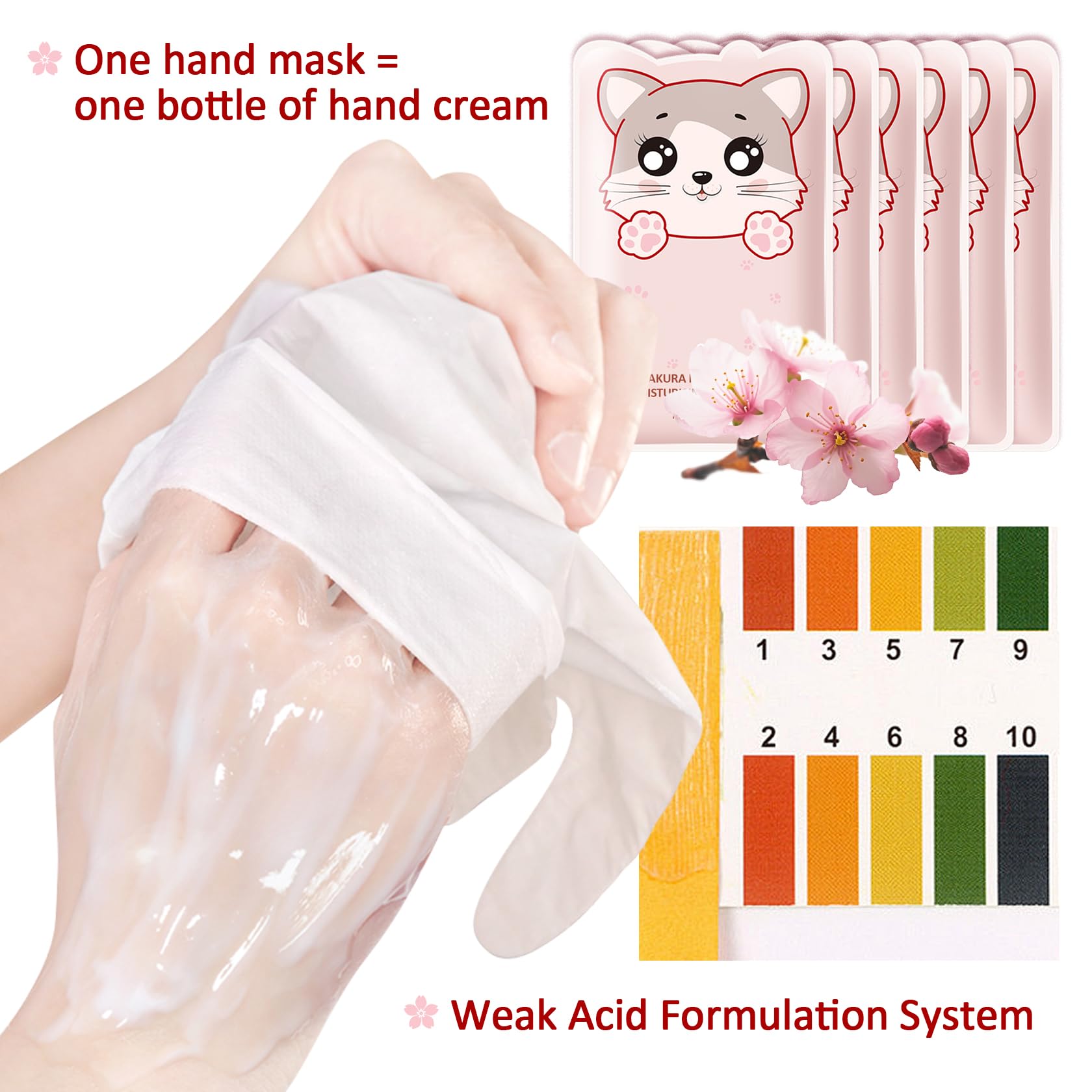 Feuchtigkeitsspendende Handschuhe für Hände, 12 Paar feuchtigkeitsspendende Peeling-Masken für trockene und rissige Hände, langanhaltende und fettfreie feuchtigkeitsspendende Handschuhe für