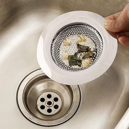 JADENN; simplifying your life  Home Stainless Steel Heavy Duty Kitchen Basin/Sink Strainer Waste (11.5 cm Outer Dia, 8cm Inner Dia, 3cms Deep).