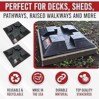 Vista 4 de Bloque de base fabricado en Estados Unidos, soporte de cubierta, bloque Handi, soporte de barra de base de cobertizo de muelle, resistente