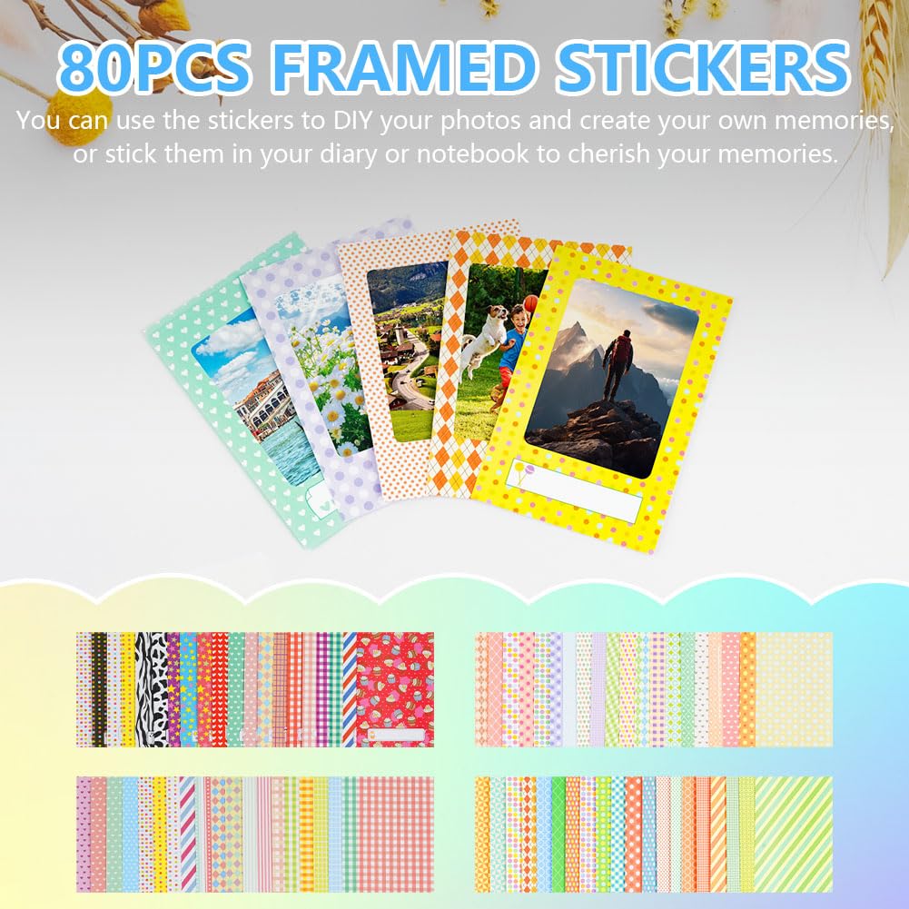 Album Photo Instantané Flintronic 64 Pochettes - Compatible Fujifilm Instax Mini, Avec 80 Autocollants