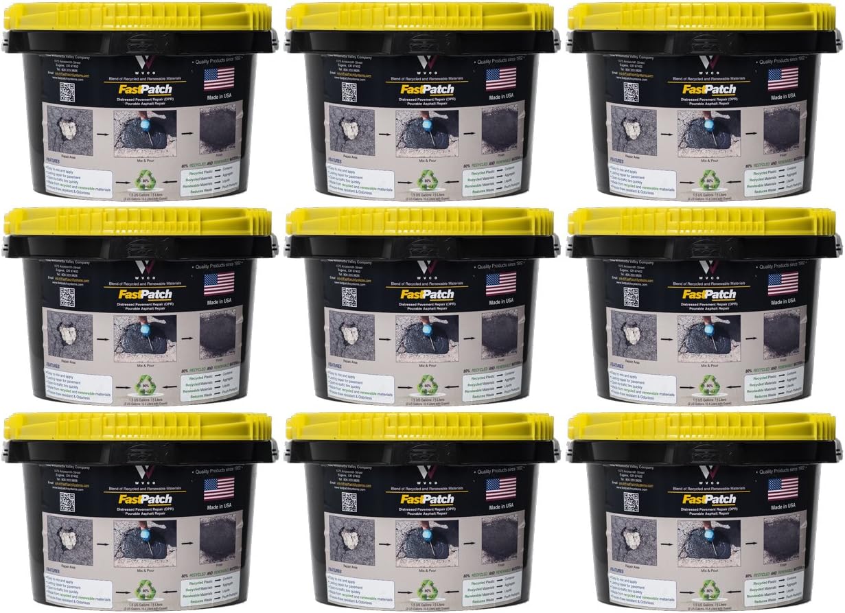 FASTPATCH DPR Pourable Asphalt Repair 3-Gal Kit - Pallet of (48) - Polymeric Asphalt Patch