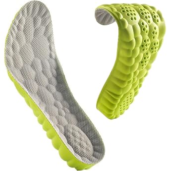 SZSL Insoles Soft No Fatigue Standing Work Breathable Lightweight Non Slip Running Size Adjustable Comfortable Insoles for Men and Women, Perfect for Daily Life, Grey Green24.5-25.5cm