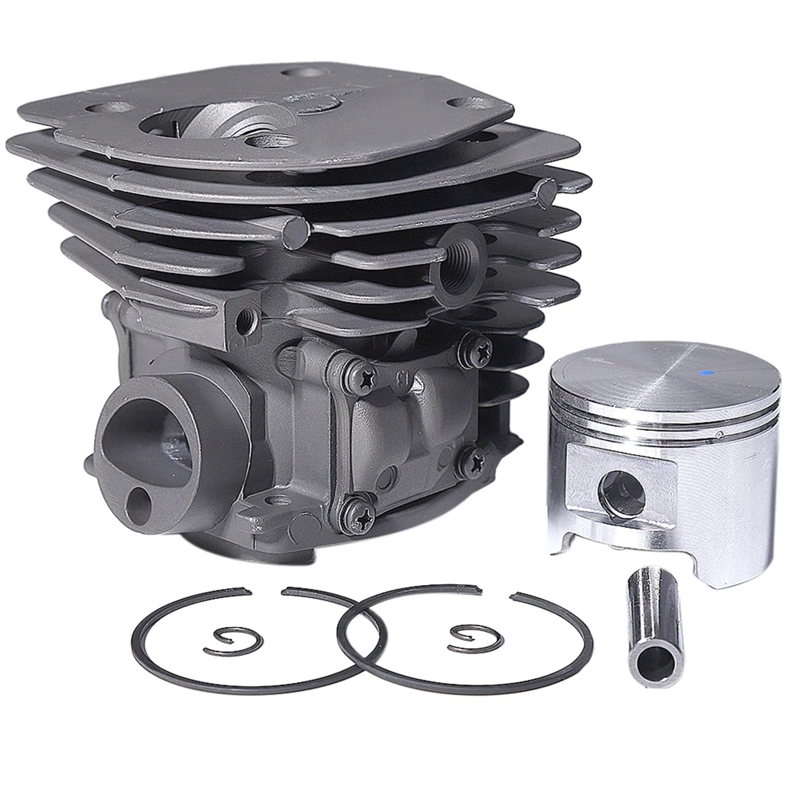 Kit de filtro de aire de silenciador de escape de pistón de cilindro de 45 mm apto for repuestos de motosierra de gasolina h-u-s-q-v-a-r-n=a 353 346XP 350
