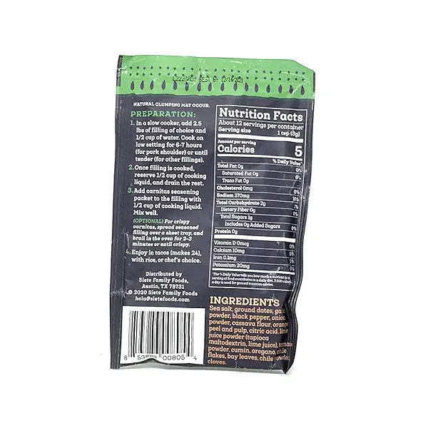 Siete Carnitas Seasoning Mix | Slow Cooker Spices | Gluten Free | Vegan | Paleo | Preservative Free (1 Packet) 7 Servings 4