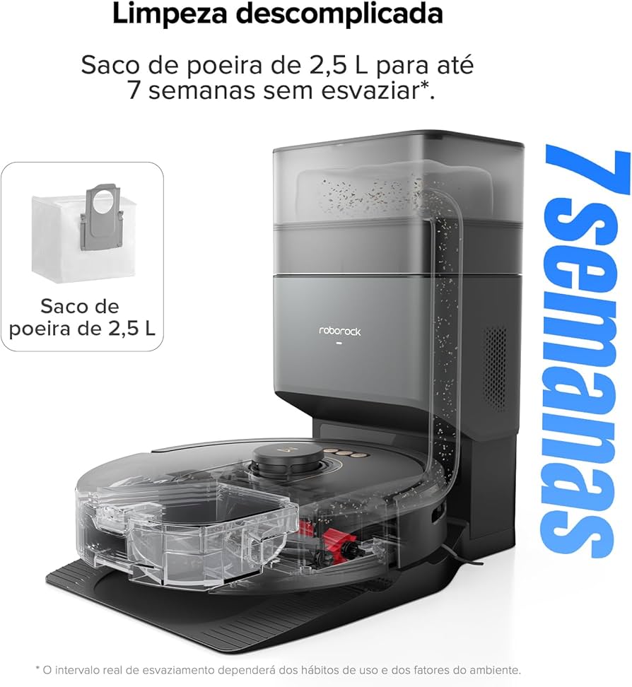 Robô aspirador de pó Roborock Q5 DuoRoller+, sucção 5500 Pa