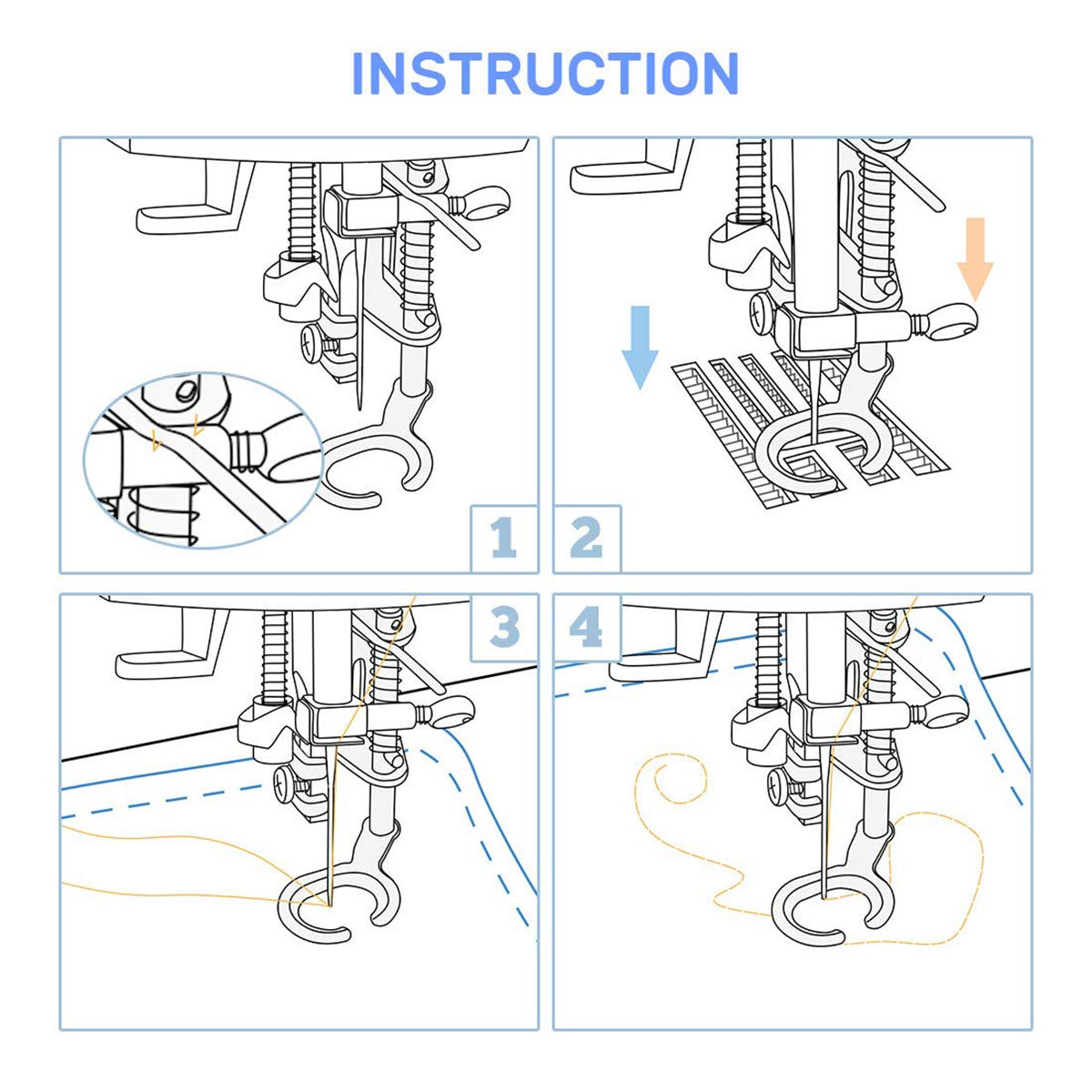 CKPSMS Marque – #4021P 1 Pièce Bas DARNING Quilting Free Motion Broderie Pied Pour Kenmore Brother Elna