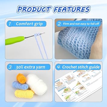 Crochet Kit for Beginners - Crochet Animal Kit for Crab and Clownfish, Include Crochet Hook, Soft Yarn, Video Tutorials, Instruction, Crochet Starter Kit for Adults (Petal Duck & Traveling Duck)