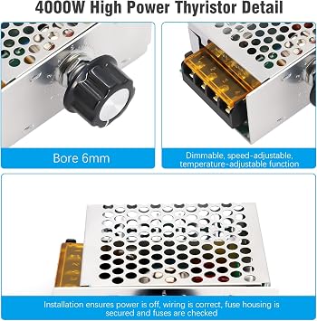 Binghe Electronic Voltage Regulator 220V 4000W High Power SCR, Governor, Speed Controller, Suitable for Household Appliances