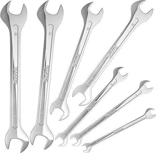 Olsa Tools Juego de llaves delgadas - Juego de llaves de extremo abierto 7 piezas métricas - Juego de llaves superfinas - Juego de llaves delgadas -