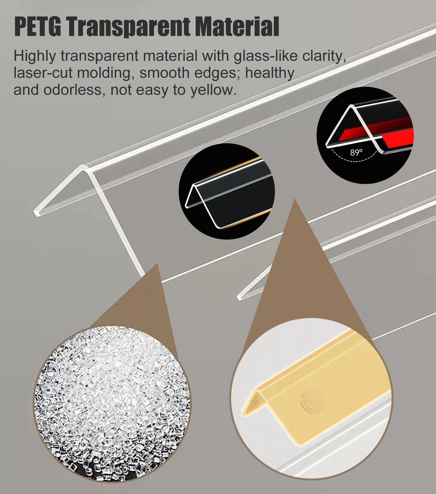 protecteur de bord，protecteurs de coin de meuble， Bouclier d'angle transparent autocollant for murs, 80 100 120 150 160 cm de long, décoration commerciale angle de 89 degrés (couleur : 3 cm de largeur