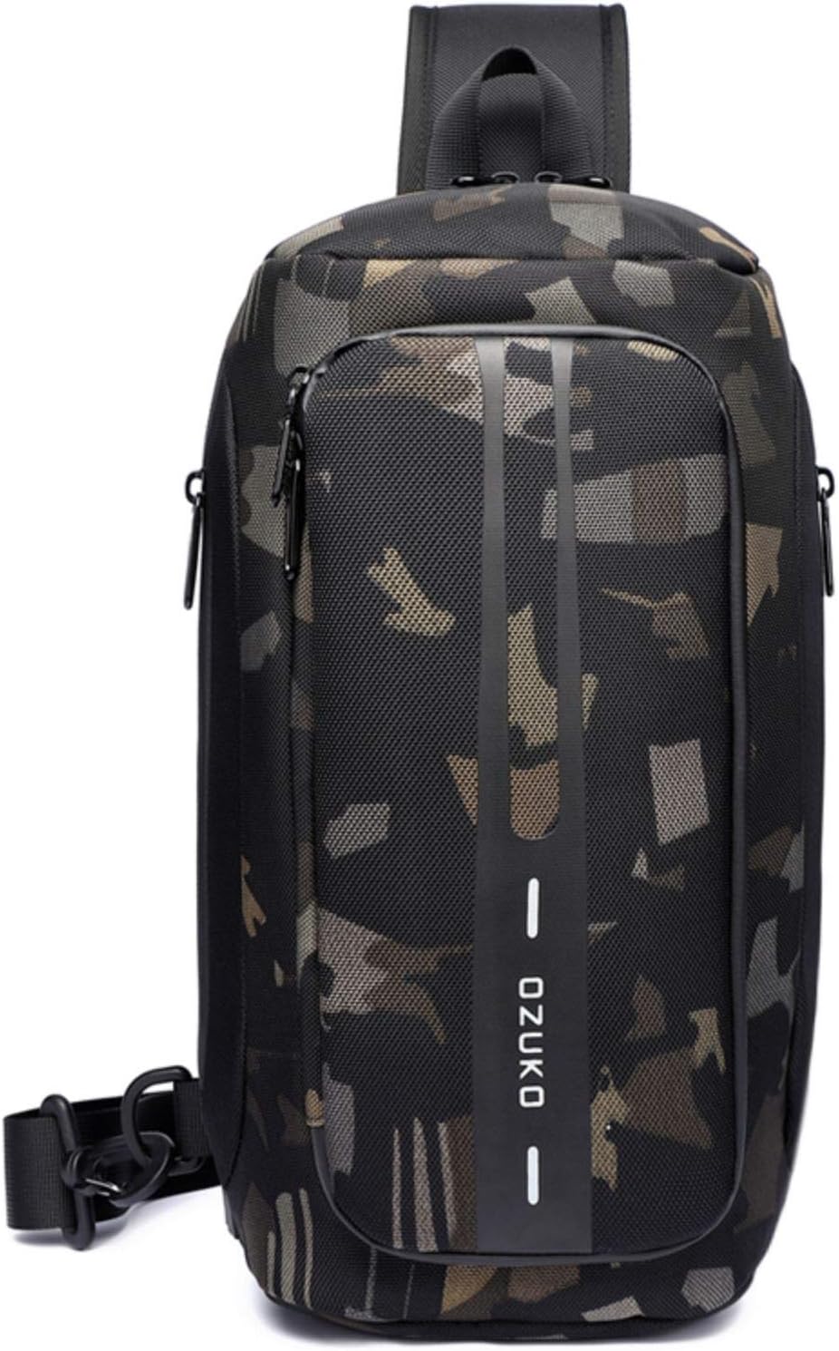 OZUKO Men Chest Crossbody Bags Waterproof Sports Shoulder Fashion Usb Multifunctional Sling Bag (Camouflage)