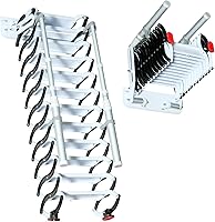 XXHOFTPJZ 10-Step Retractable Wall Mounted Loft Ladder - Extra Wide 20.9in Steps, 660lb Capacity, Pull Down Attic Ladder with Handrails, 8ft Height