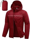 Men's waterproof and windproof jacket, lightweight and foldable waterproof with hood for golf, hiking, travel
