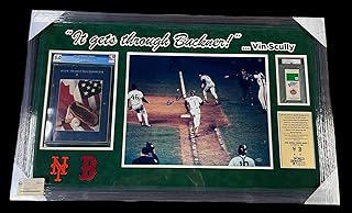 1986 World Series Signed Framed Program & Ticket Mets Piece Buckner Error Wilson - Autographed MLB Magazines