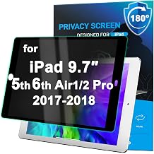 180 Privacy Screen Protector for iPad 9.7 Inch 5th/6th Generation/Pro/Air 1st 2nd Gen 2017-2018 High Sensitive Removable Screen Film Anti-Glare 9.7-In Filter