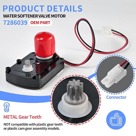 Motor para ablandador de agua Hnemix 7286039+7283489+7305150 miniatura 3
