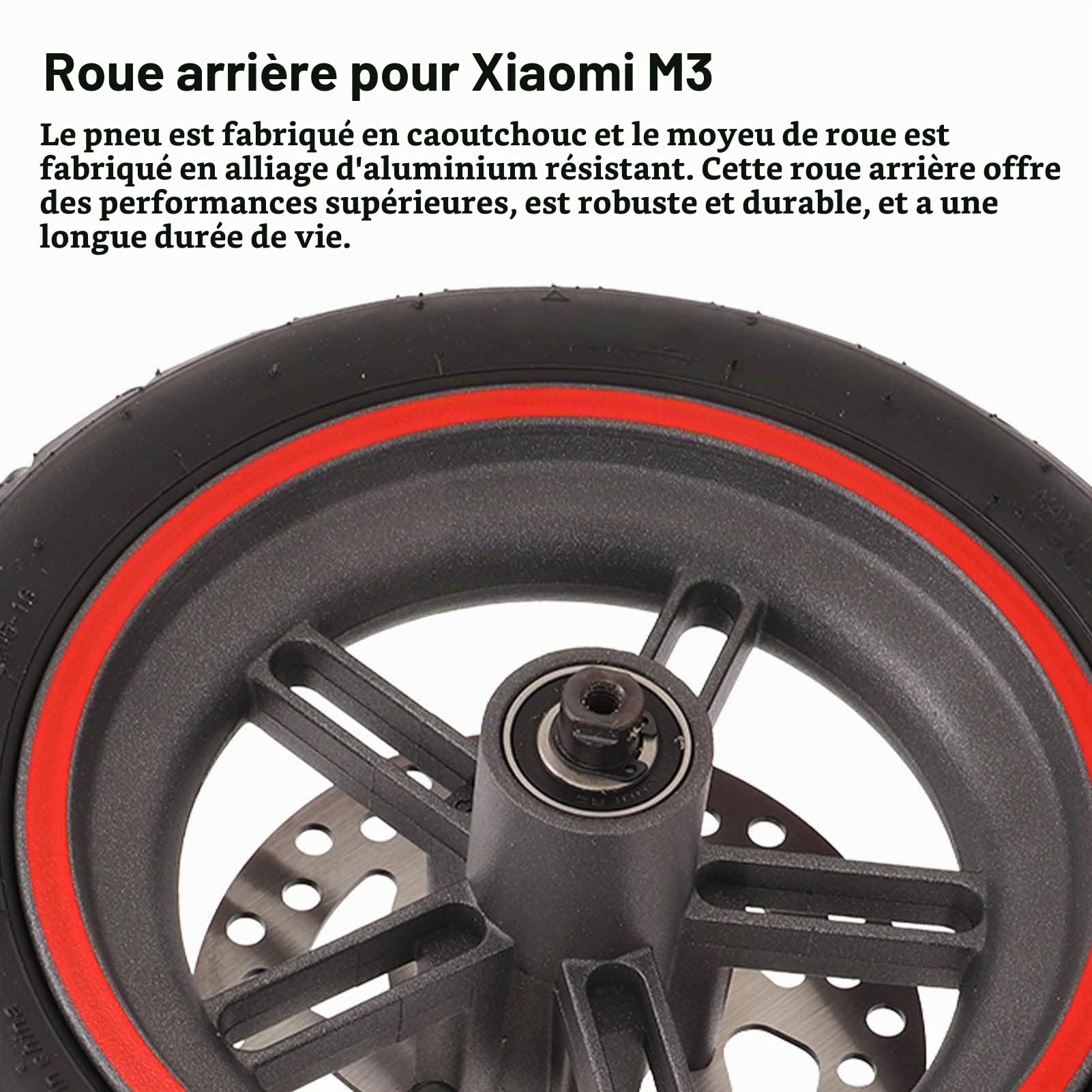 Alomejor Roue Arrière de Scooter électrique avec Disque de Frein de 120 Mm pour Pro PRO2 M3