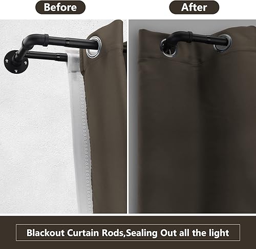 Miniatura 3 de BsBsBest Barras de cortina para ventanas de 28 a 117 pulgadas, barra de cortina doble envolvente de 1 pulgada, juego de barras de cortina ajustables