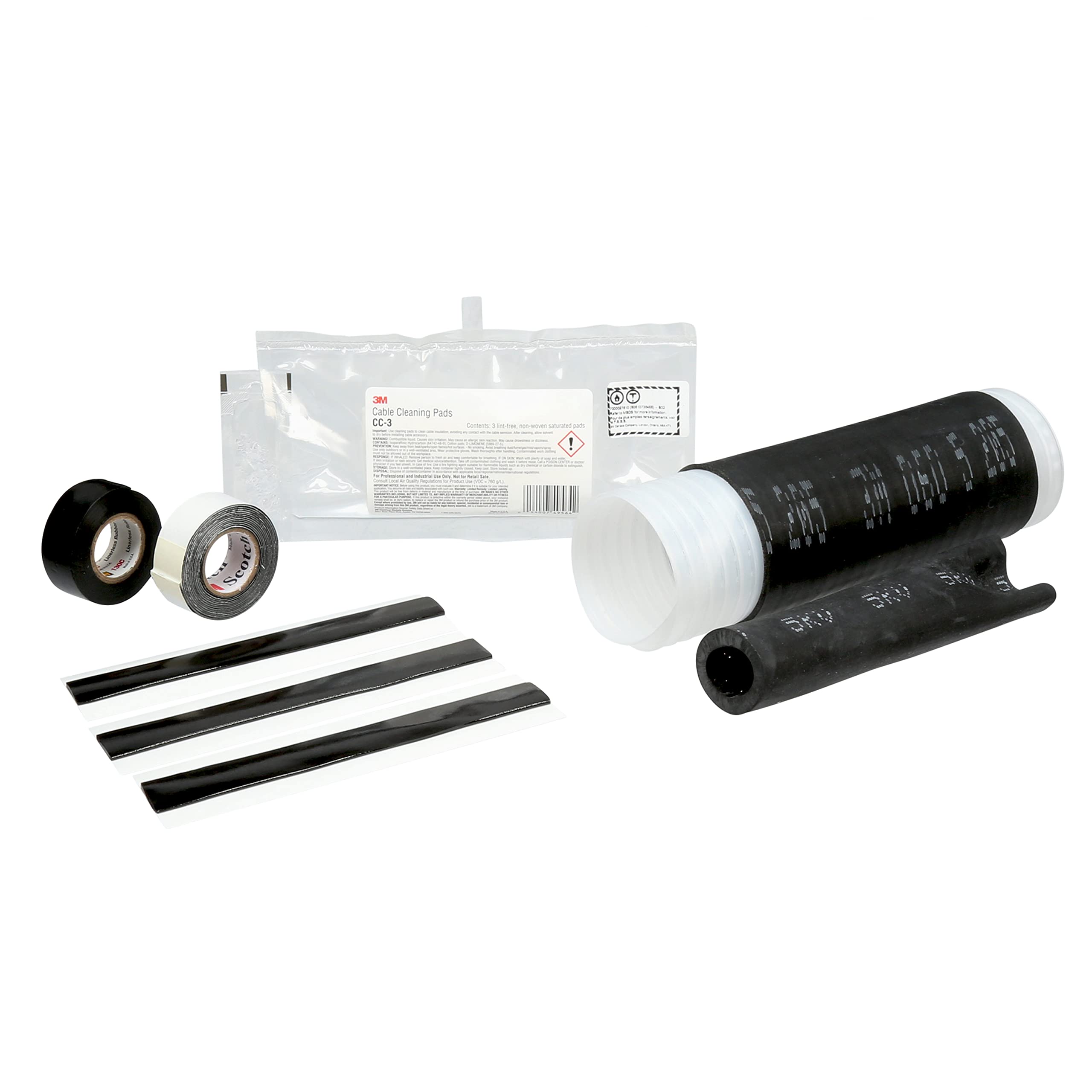 3M Motor Lead Pigtail Splice 5322, Non-Shielded, Black EPDM Rubber, 5-8 kV, 2-1/0 AWG (Feeder), 4-1/0 AWG (Motor Lead), 1/Case