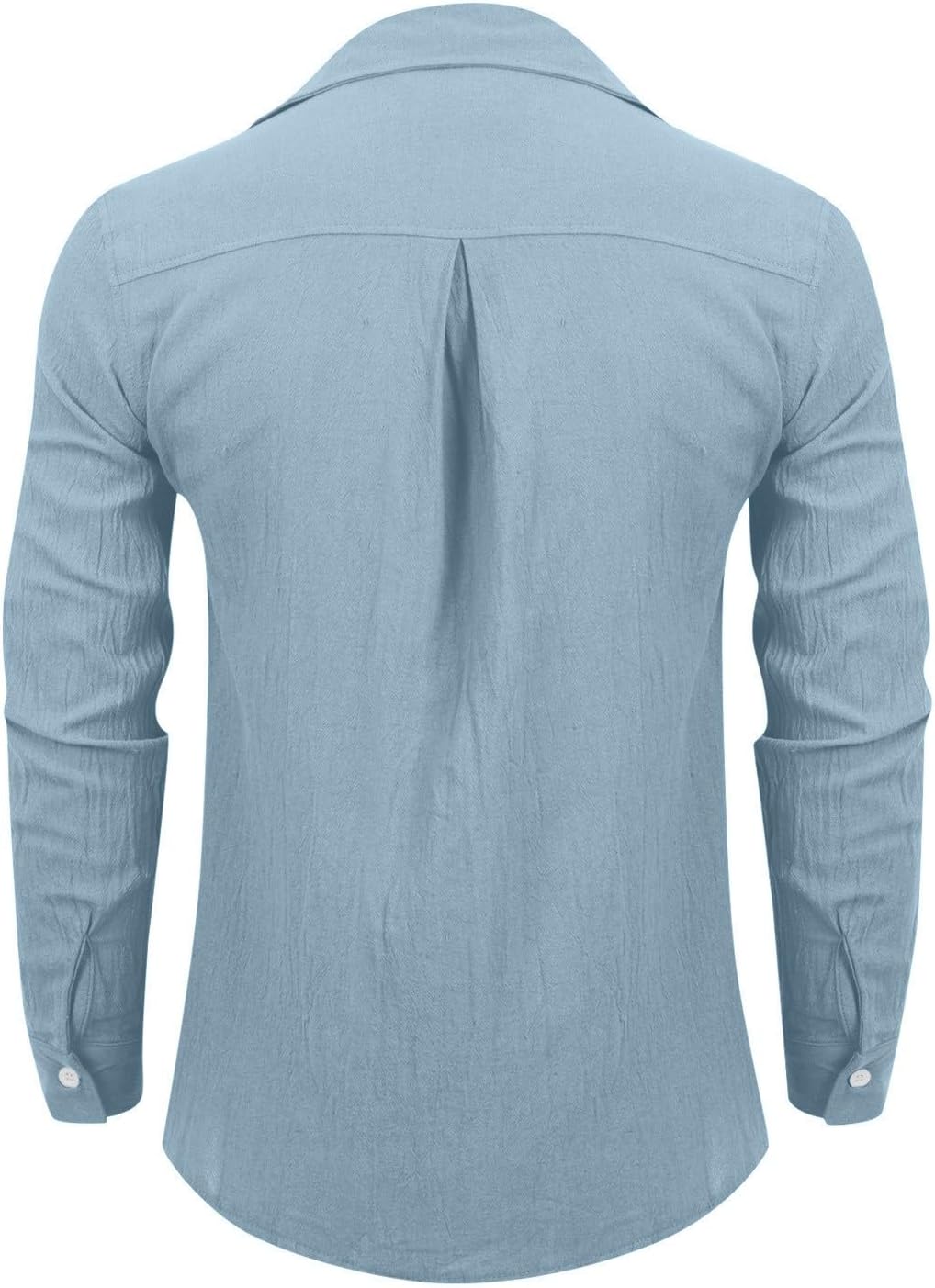 Ymosrh Men's Long Sleeve Casual Fall Button Up Untucked Dress Collar Shirts with Pocket, M-5XL