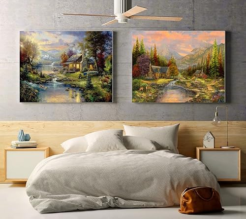 Miniatura 6 de Paquete de 2 rompecabezas de 1000 piezas para Sierra Paradise y Lake House, rompecabezas de Thomas para adultos de 1000 piezas en adelante,